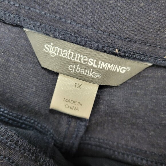 CJ Banks Women Pants 1X Plus Capri Pull On Blue Comfy Signature Slimming CAP20E - Picture 8 of 9